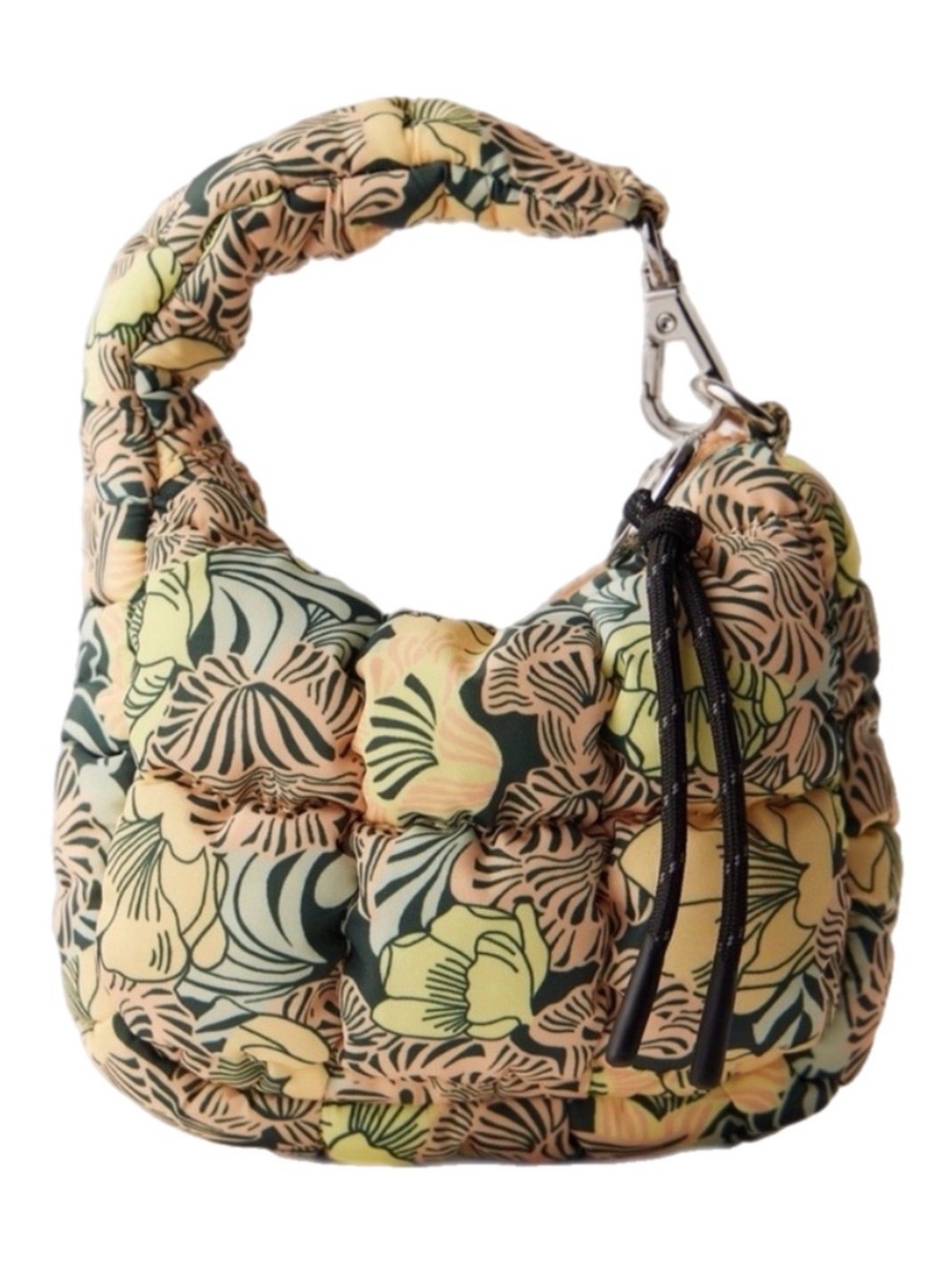 FP Movement Quilted Micro Pouch Dense Floral Yellow Pattern New With Tags - Picture 2 of 6